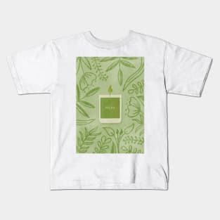 Scented Candle (Green) Kids T-Shirt